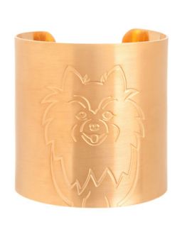 18k Gold Plated Pomeranian Dog Cuff   K Kane   Gold (18k )