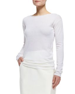 Womens Drop Shoulder Long Sleeve Cashmere Sweater   Tamara Mellon   Cream (1)