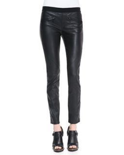 Womens Zip Pocket Pull On Leather Pants   Belstaff   Black (40/4)