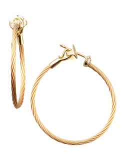 18k Yellow Gold Diamond Cluster Hoop Earrings, 30mm   Paul Morelli   Yellow