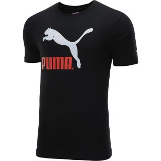 PUMA Mens No. 1 Logo Short Sleeve T Shirt   Size: Small, Black/red