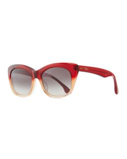 Ombre Plastic Cat Eye Sunglasses, Red   TOMS Eyewear   Red