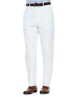 Mens Cotton Twill Trousers, White   Isaia   White (56R)