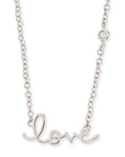 Rhodium Love Pendant Bezel Diamond Necklace   SHY by Sydney Evan   Rhodium