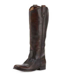 Melissa Leather Button Boot, Dark Brown, Extended Calf   Frye   Dark brown (8.