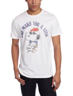 JUNK FOOD CLOTHING Men's Snoopy I'll Make You A Star Shirt, Electric White, Large Clothing