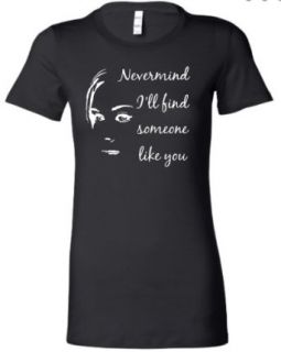 Juniors Black Nevermind I'll Find Someone Like You Adele Novelty T Shirt   S: Clothing