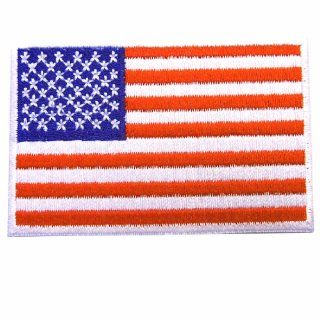American Flag White Border USA Iron On Patches WITH FREE GIFT