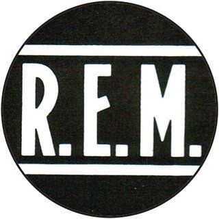 R.E.M.   Logo (White On Black)   1 1/2" Button / Pin: Clothing