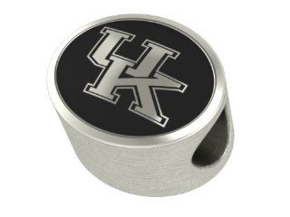 University of Kentucky Wildcats UK Bead Fits Most Pandora Style Bracelets Including Pandora, Chamilia, Biagi, Zable, Troll and More. High Quality Bead in Stock for Immediate Shipping: Jewelry