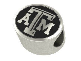 Texas A&M Aggies Collegiate Bead Fits Most Pandora Style Bracelets Including Pandora, Chamilia, Biagi, Zable, Troll and More. High Quality Bead in Stock for Immediate Shipping: Jewelry