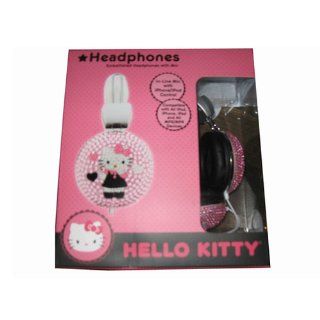 Hello Kitty Bejeweled Headphones with Mic (Pink, Bling, Embellished, over ear): Electronics