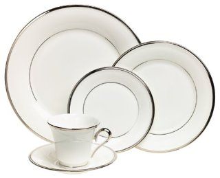Lenox Solitaire White Platinum Banded 5 Piece Place Setting, Service for 1: Dinnerware Sets: Kitchen & Dining