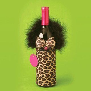 Leopard Bottle Babes: Wine Bottle Cover: Dress Up Beverage Container Sleeve: Kitchen & Dining