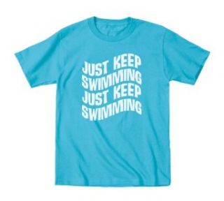 Kidteez Girls Finding Nemo Just Keep Swimming Shirt: Clothing