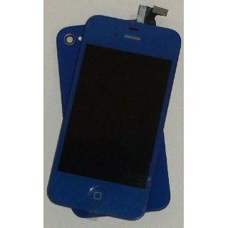 Dark Blue Color Conversion Kit for Apple iPhone 4s LCD Digitizer Home Button & Back Set for ATT Sprint Verizon Cell Phones & Accessories