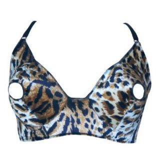 LoveFifi Women's Animal Instincts Nipple less Bra   One Size Plus   Leopard: Adult Exotic Bras: Clothing