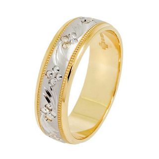 Clarity Gents luxury handcrafted 6mm 9ct 2 colour wedding band