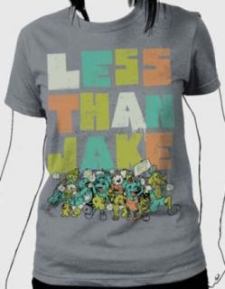 Less Than Jake   RIOT Women's T shirt, Large, Asphalt Music Fan T Shirts Clothing