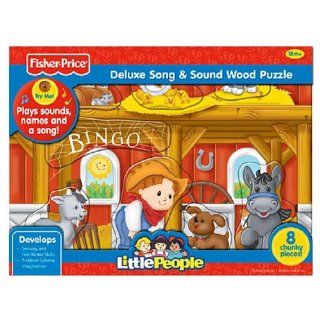 Fisher Price Little People Bingo Song & Sound Wood Puzzle 8 pcs: Toys & Games