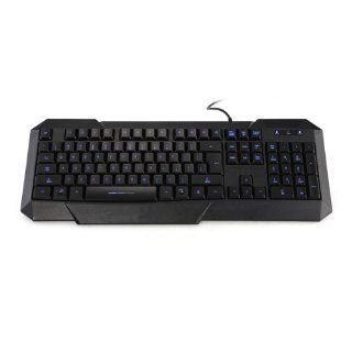 Blue LED Backlit Backlight USB Gaming Wired Keyboard Waterproof for Windows 7: Computers & Accessories