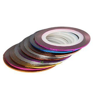 30Pcs Mixed Colors Rolls Striping Tape Line Nail Art Tips Decoration Sticker from Y2B : Beauty