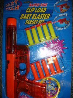 Dart Tech Rapid Fire Clip Load Dart Blaster Target Set   Colors May Vary: Toys & Games