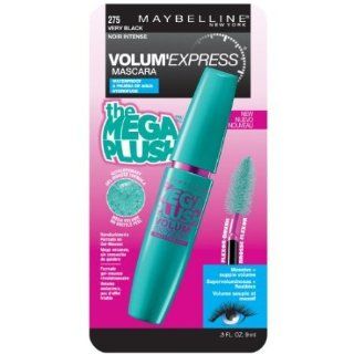 Maybelline New York Volume Express Mega Plush Waterproof Mascara, Very Black, 0.3 Fluid Ounce : Beauty