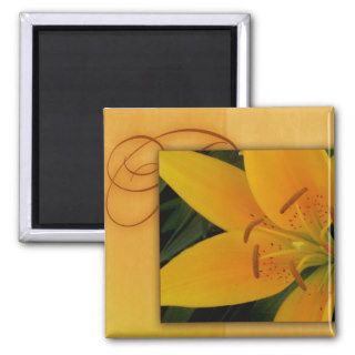 Golden yellow tiger lily for fall refrigerator magnets
