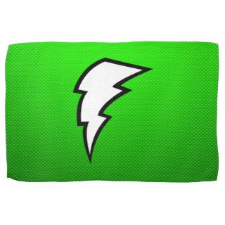 Green Lightning Bolt Hand Towels