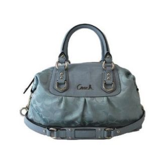 Authentic Coach Signature Ashley Sateen Satchel Bag 15443 Slate Blue: Handbags: Shoes