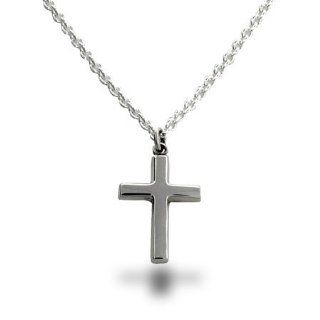 Sterling Silver Cross Necklace Length 16 inches (Lengths 16 inches 18 inches 20 inches Available): Eve's Addiction: Jewelry