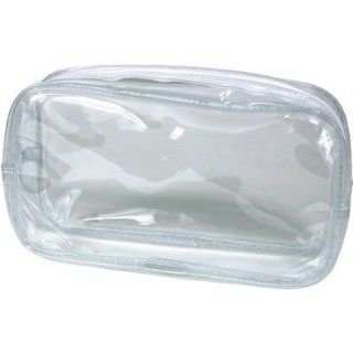 Clear Vinyl Zippered Cosmetic Bag Carry Case Travel Makeup : Beauty