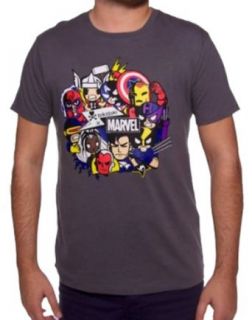 Marvel Heroes Avengers Earths MIghtest T shirt (Medium, Grey): Clothing