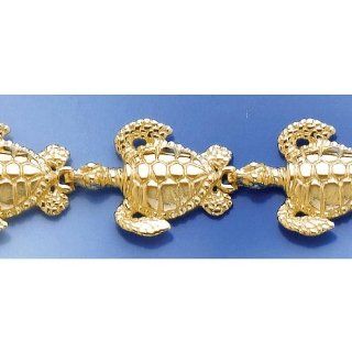 Gold Bracelet Sea Turtle Bracelet Textured: Million Charms: Jewelry