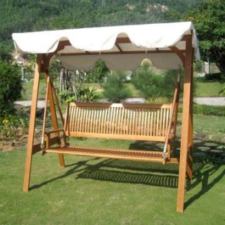 Royal Tahiti 3 Seater Patio Swing with Frame and Canopy   Porch Swings