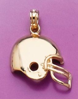 Gold Sports Charm Pendant Football Helmet 2 D Jewelry