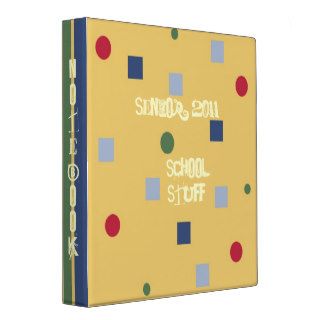 Fun! Stripes Dots School Notebook Teacher/Student Vinyl Binders
