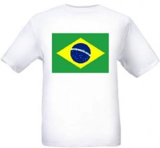 BRAZIL   BRAZILIAN FLAG   Flag series   White T shirt: Clothing