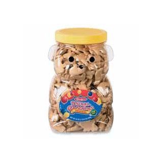 Marjack Products   Bear Cookie Jar, w/ Animal Crackers, Re usable Container, 24oz.   Sold as 1 EA   Delicious animal crackers come in a bear shaped, re usable container. Animal crackers offer a fun, quick and filling snack for the breakroom or reception ar