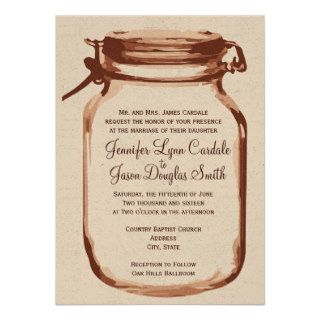 Rustic Country Mason Jar Wedding Invitations Invitations
