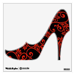 Black red girly high heel room stickers