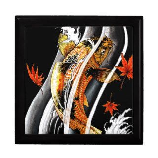 Cool Oriental Japanese Koi Lucky Carp Water Ink Jewelry Box