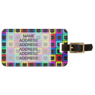 Rainbow Square Cat Pattern Travel Bag Tag