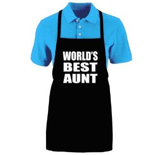 Funny "WORLD'S BEST AUNT" Apron; One Size Fits Most   Medium Length Kitchen Aprons for Men, Women, Teen, & Kids (Unisex); Soft Cotton Polyester Mix with DuPont Teflon Fabric Protector. Great gift idea.