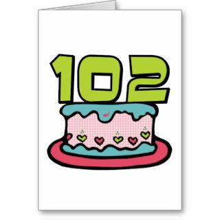 102 Year Old Birthday Cake Card