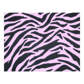 Pastel Baby Pink and Black Zebra Stripes Scrapbook Personalized Letterhead