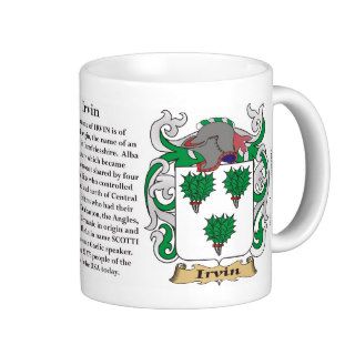 Irvin, the Origin, the Meaning and the Crest Mug
