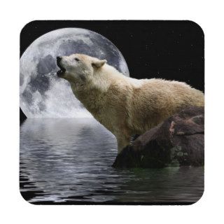 Howling Wolf Moon Wild Animal Drink Coaster
