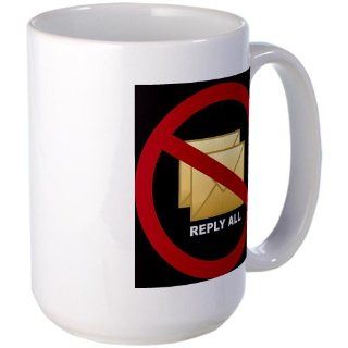 CafePress Stop Reply All Large Mug Large Mug   Standard: Kitchen & Dining